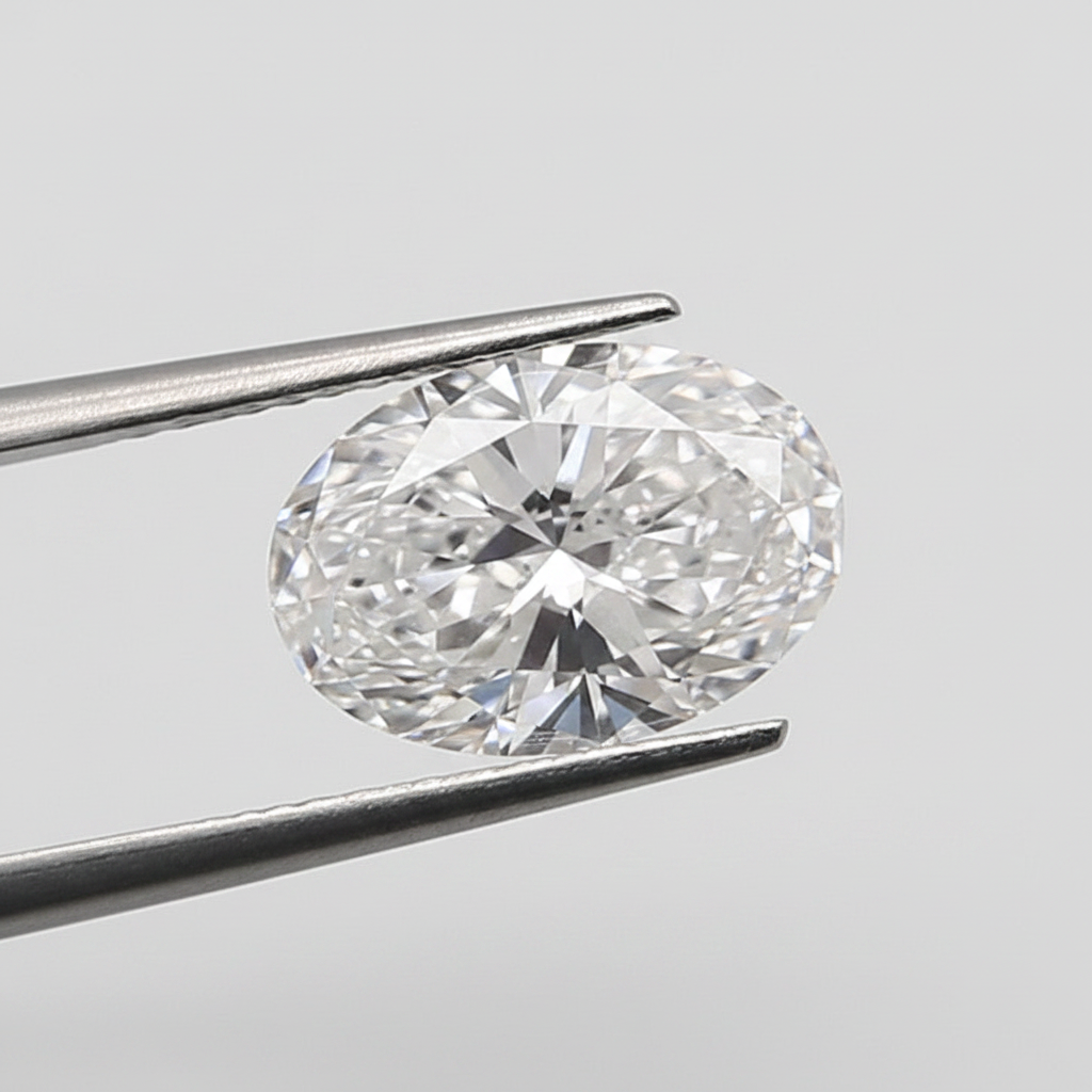 2,00 karaat ovale lab-grown diamant, VS1/D