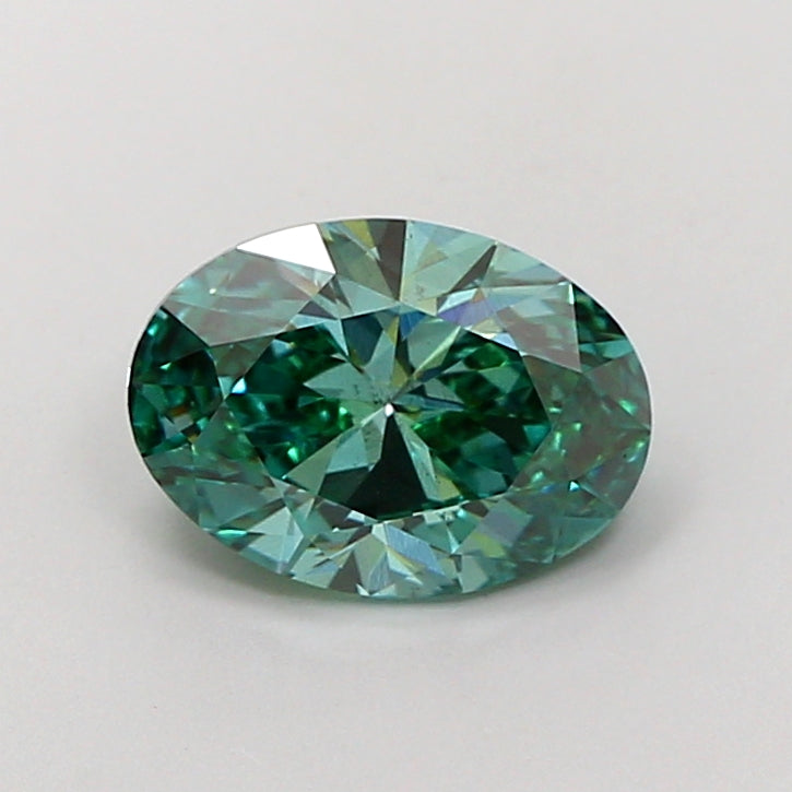 2.00 Carat Oval Lab Grown Diamond VS2 Fancy Vivid Green