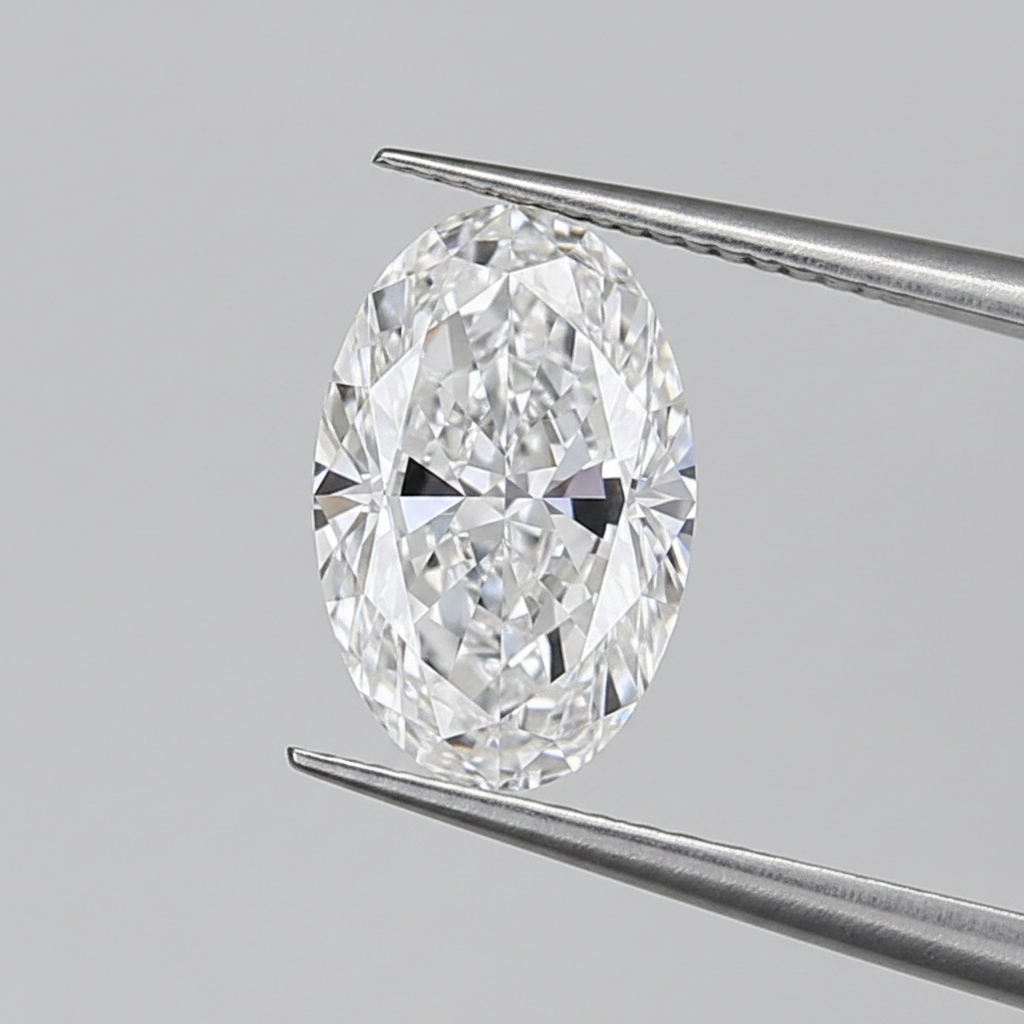 2,00 karaat ovale lab-grown diamant, VVS2/D