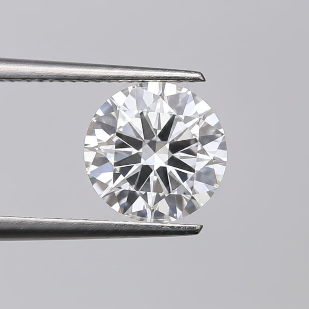 Diamante redondo cultivado em laboratório de 2,00 quilates, VS1/E