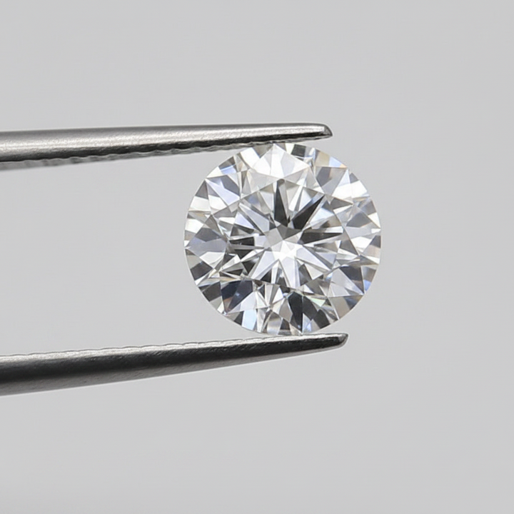Diamante redondo cultivado em laboratório de 2,00 quilates, VS1/E