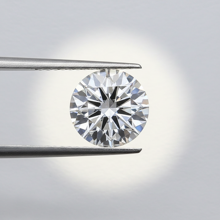 Diamante redondo cultivado en laboratorio de 2,00 quilates, VVS2/F