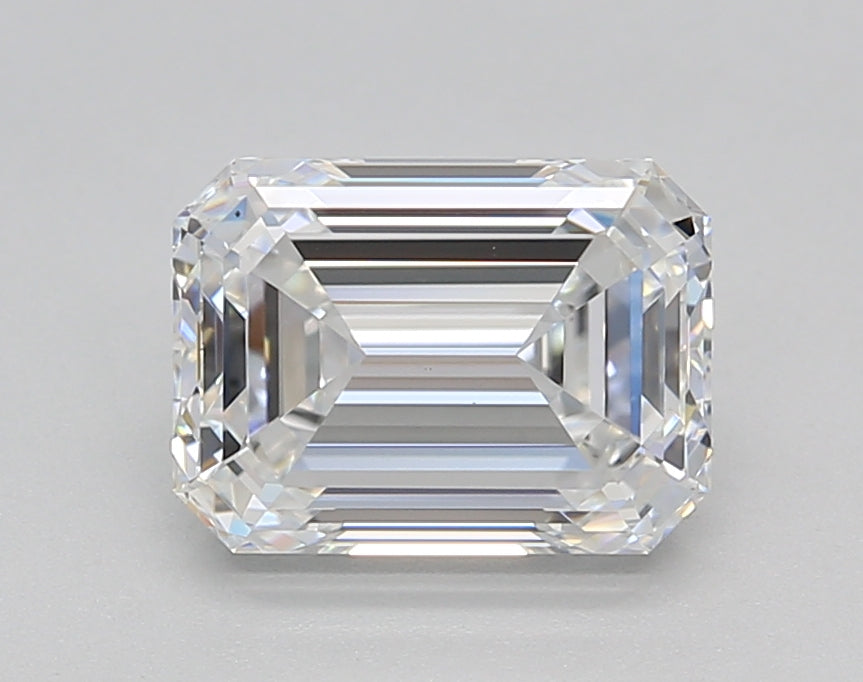 2.01 CT Emerald Cut Lab Grown Diamond, IGI Certified, D Color, VS2 Clarity