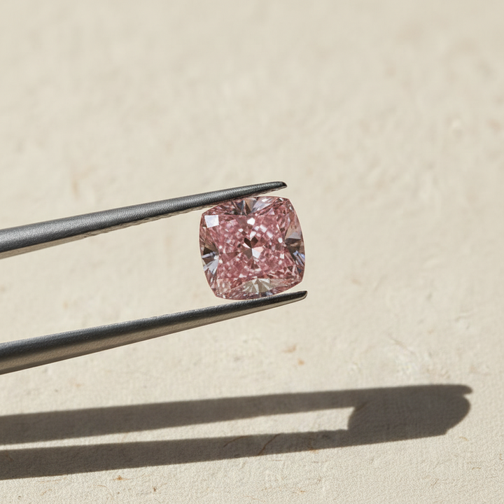 2,01 karaat kussen gemodificeerde lab-grown diamant, VS2/fancy levendig roze