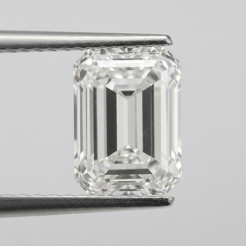 Diamant cultivé en laboratoire taille émeraude de 2,01 carats, VVS1/E