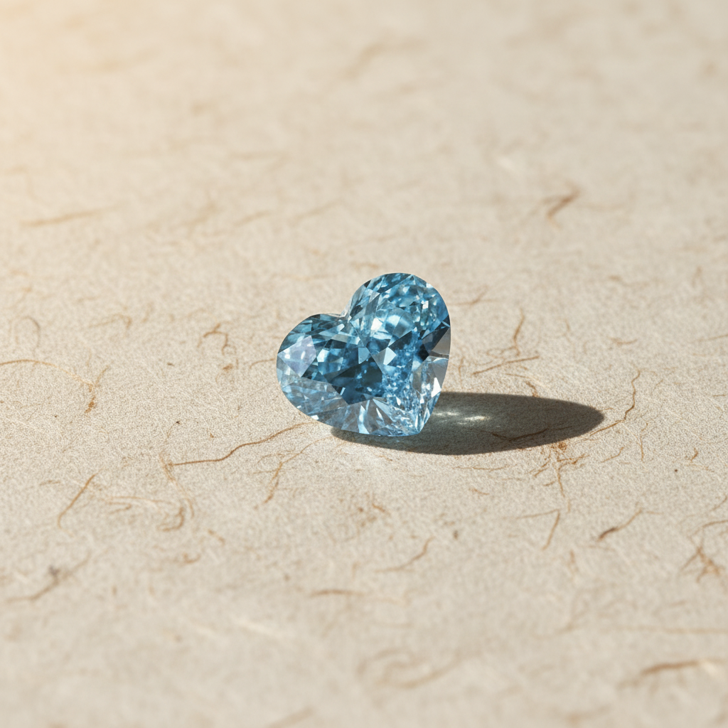 2.01 Carat Heart Cut Lab Grown Diamond VS1 Fancy Vivid Blue IGI Certified
