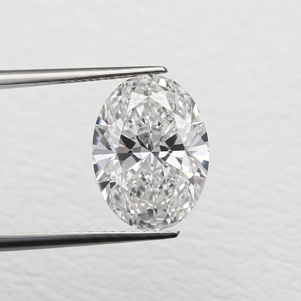 Diamante cultivado em laboratório com corte oval de 2,01 quilates, VS1/E