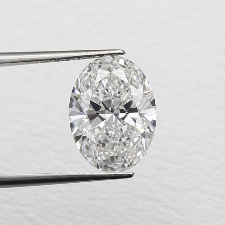 Diamante cultivado em laboratório com corte oval de 2,01 quilates, VS1/E