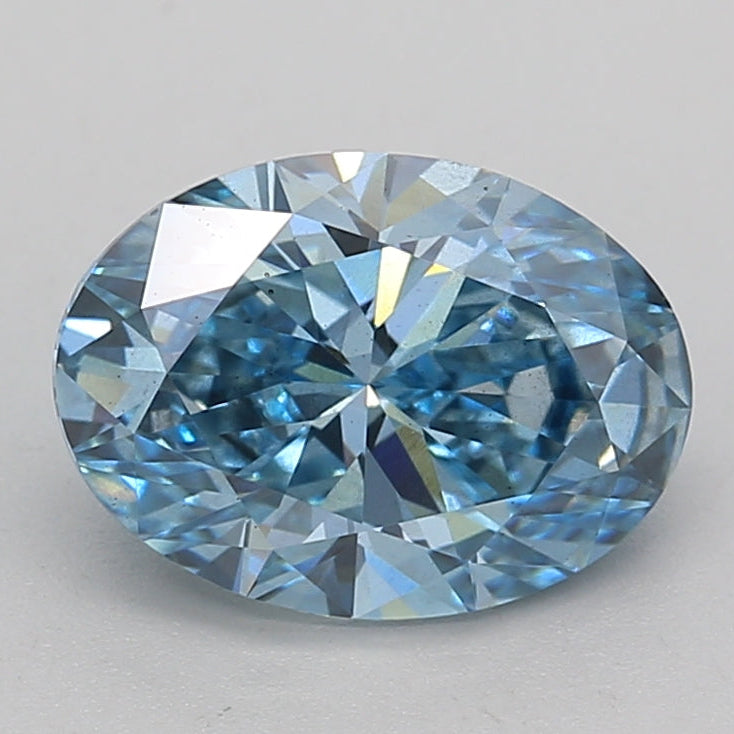 2.01 Carat Oval Cut Lab Grown Diamond VS2 FANCY VIVID BLUE