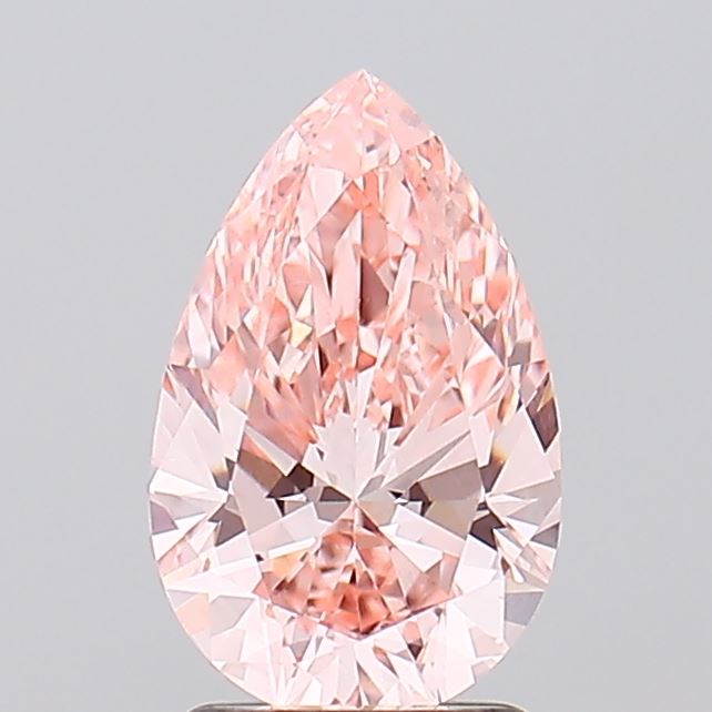 2.01 Carat Pear Cut Lab Grown Diamond VS2Fancy Vivid Pink