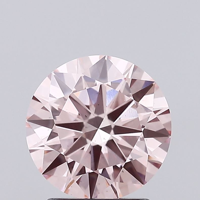 Diamante redondo cultivado en laboratorio de 2,01 quilates VS2 rosa intenso elegante