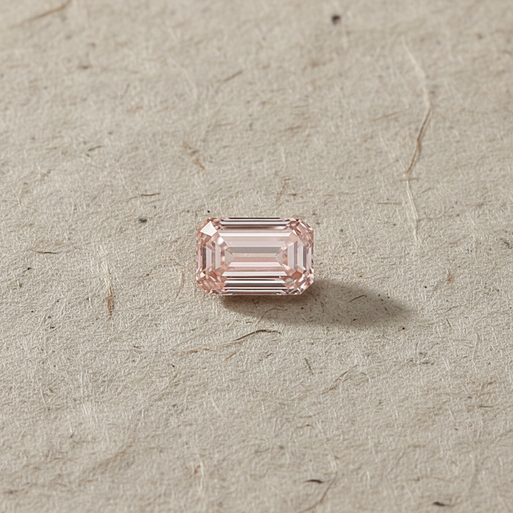 2.02 Carat Emerald Cut Lab Grown Diamond, VS1/Fancy Pink