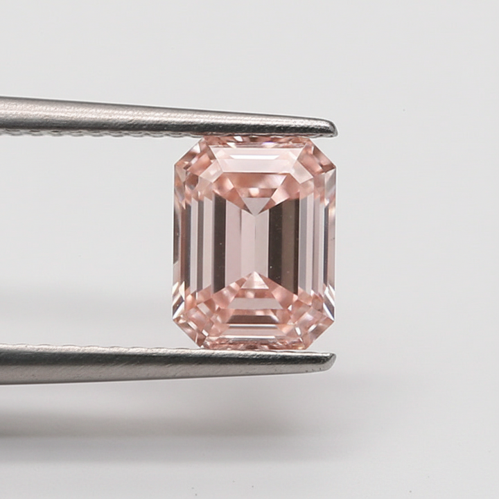 2.02 Carat Emerald Cut Lab Grown Diamond, VS1/Fancy Pink