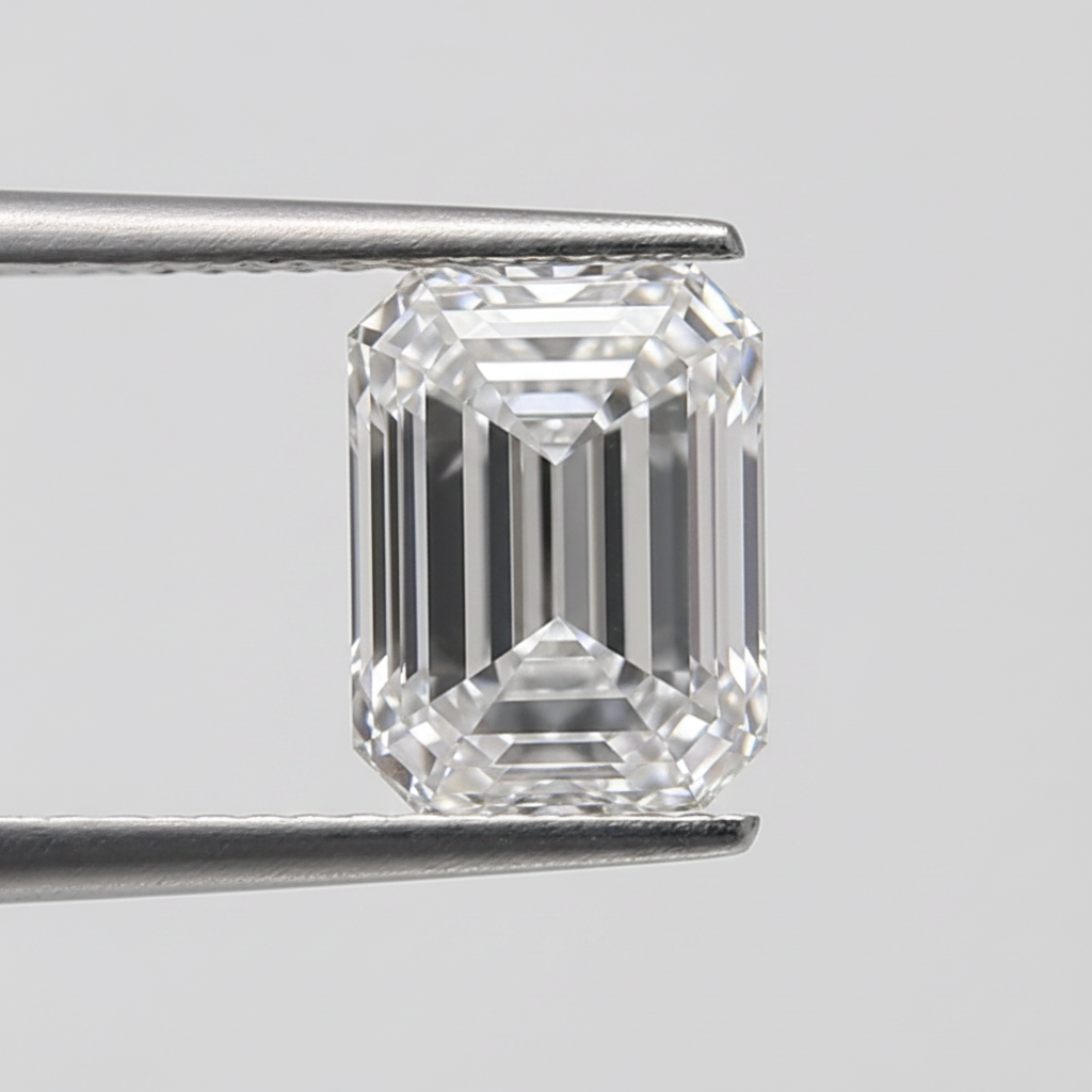 Diamant émeraude cultivé en laboratoire de 2,02 carats, VS1/D