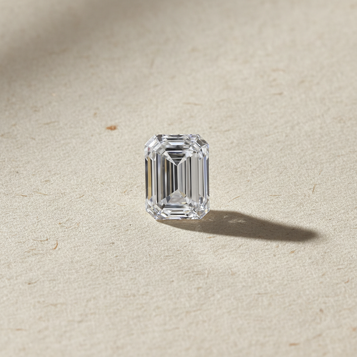 Diamant émeraude cultivé en laboratoire de 2,02 carats, VS1/D