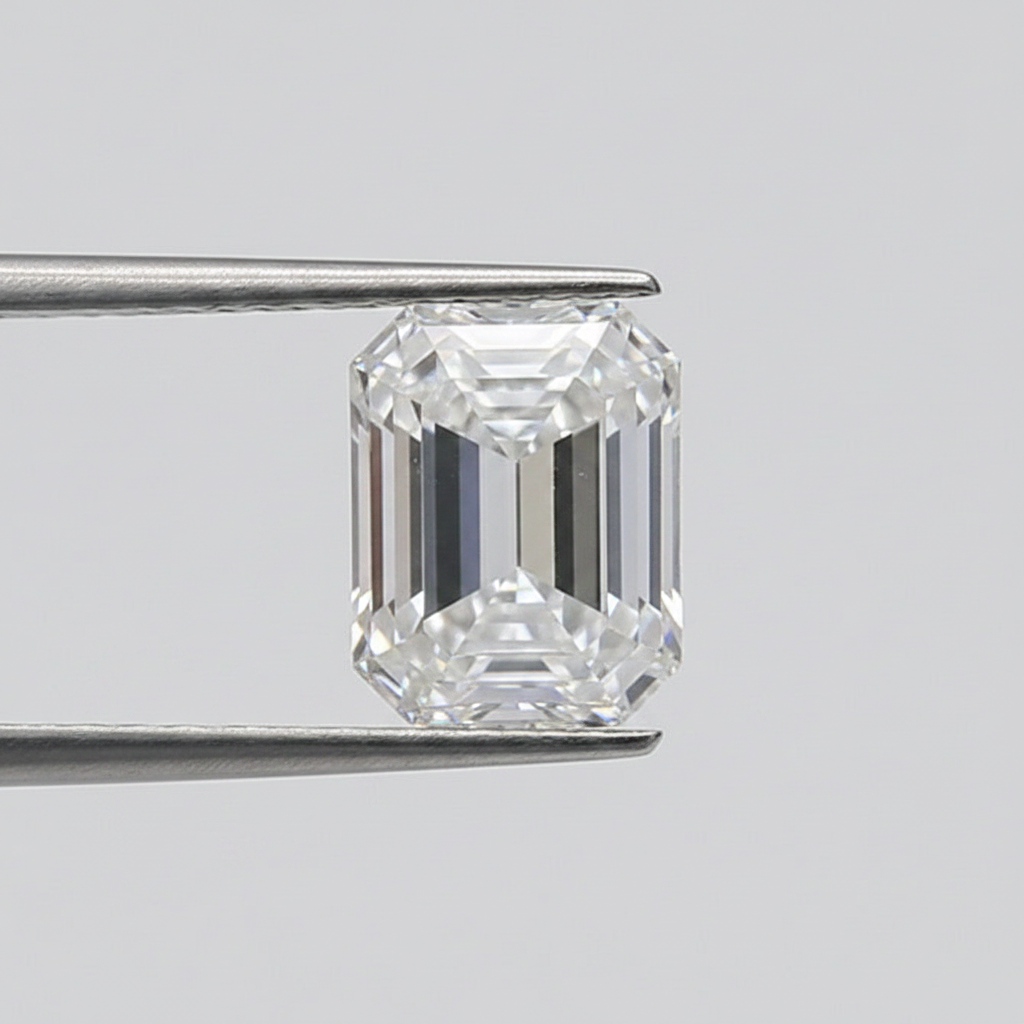 Diamant émeraude cultivé en laboratoire de 2,02 carats, VS1/D