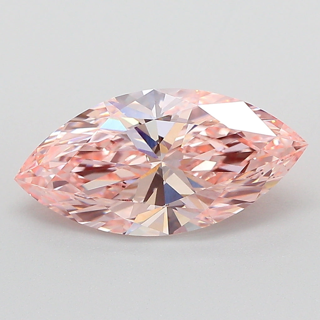 2.02 Carat Marquise Cut Lab Grown Diamond VVS2Fancy Vivid Pink