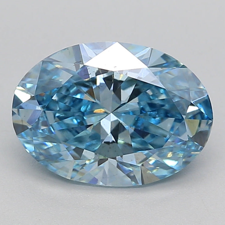 2.02 Carat Oval Lab Grown Diamond VS2 FANCY VIVID BLUE