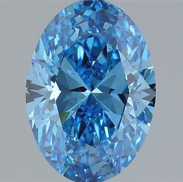 2,02 karaat ovale laboratorium-gegroeide diamant VS2 Fancy Vivid Blue