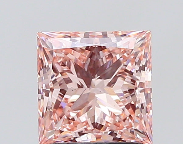 2.02 Carat Princess Cut Lab Grown Diamond VS2Fancy Intense Pink