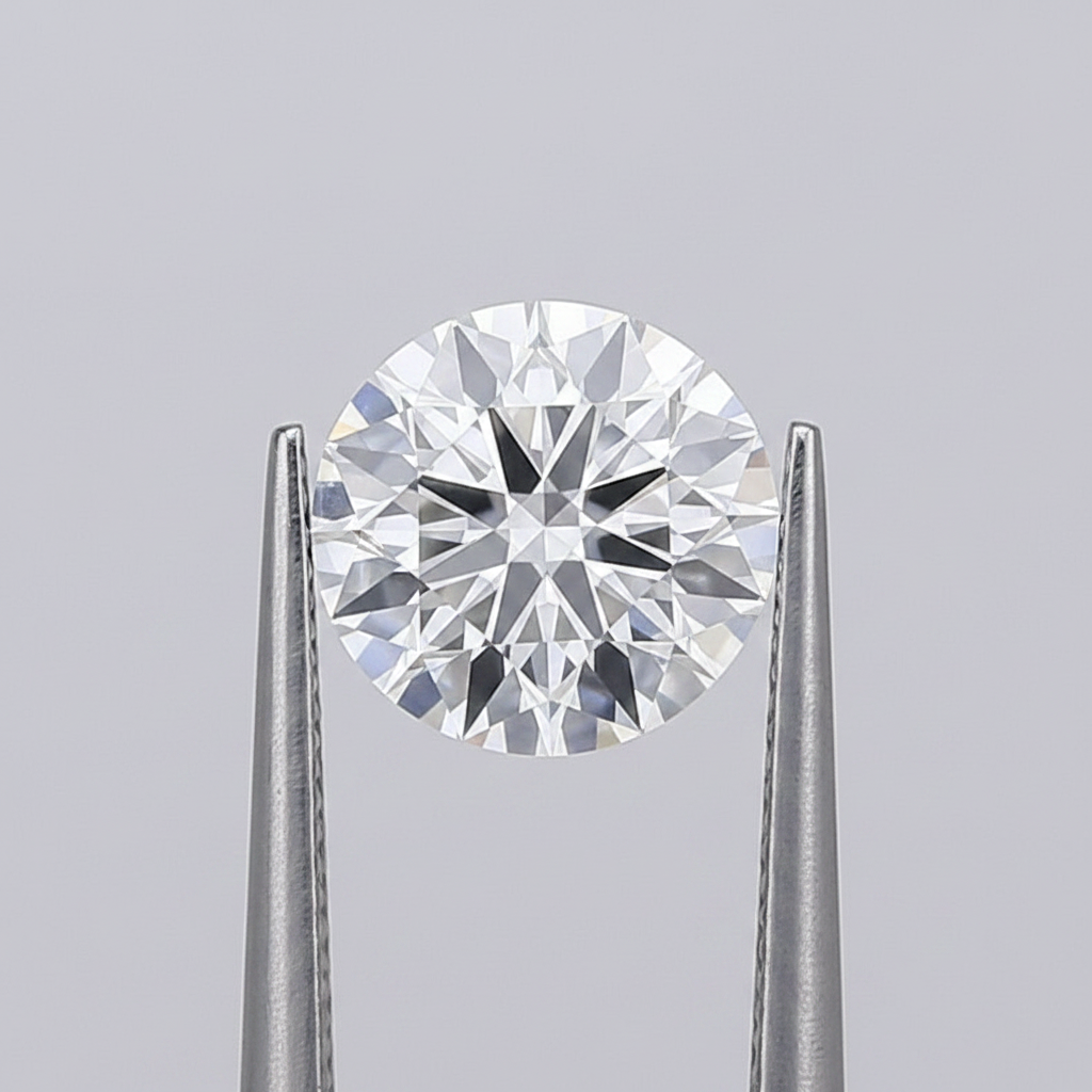 IGI Certified 2.02 Ct D Color VVS1 Round CVD Diamond with 8.11mm Diameter