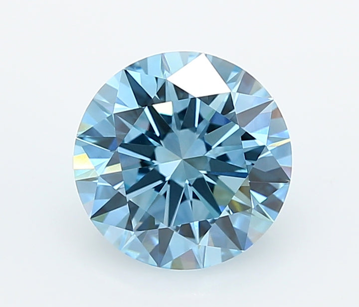 2,02 karaat ronde lab-gegroeide diamant VVS1 Fancy Vivid Blue