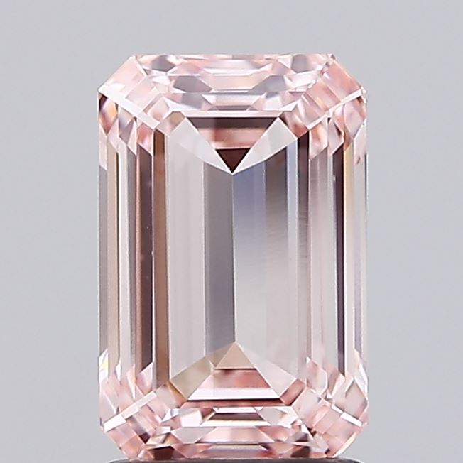 2.03 Carat Emerald Cut Lab Grown Diamond VS1Fancy Intense Pink