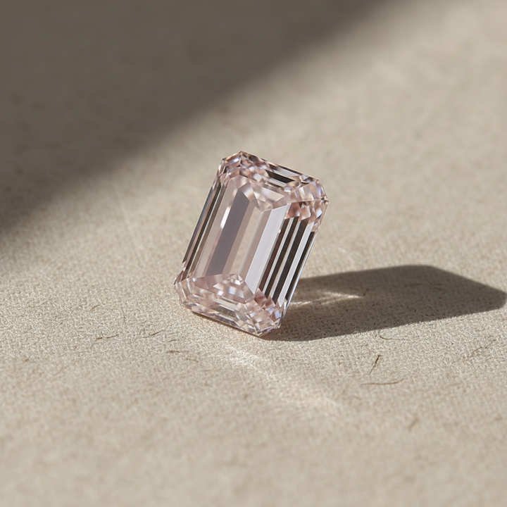 2.03 Carat Emerald Cut Lab Grown Diamond, VS1/Fancy Intense Pink