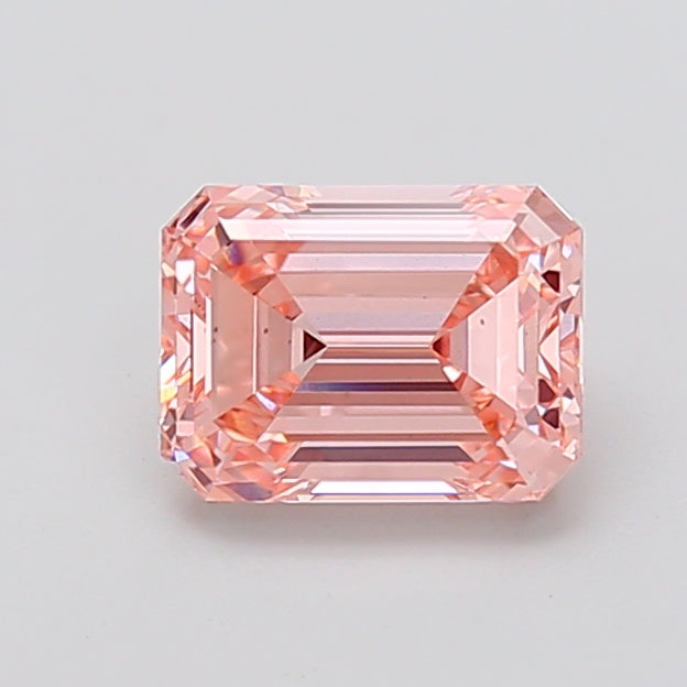 2.03 Carat Emerald Cut Lab Grown Diamond VS1Fancy Intense Pink