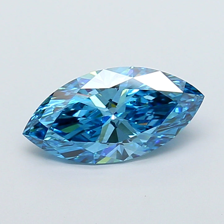 2.03 Carat Marquise Lab Grown Diamond VVS1 Fancy Vivid Blue