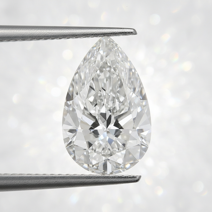 2.03 Carat D VS2 Pear Shape CVD Lab Grown Diamond IGI Certified
