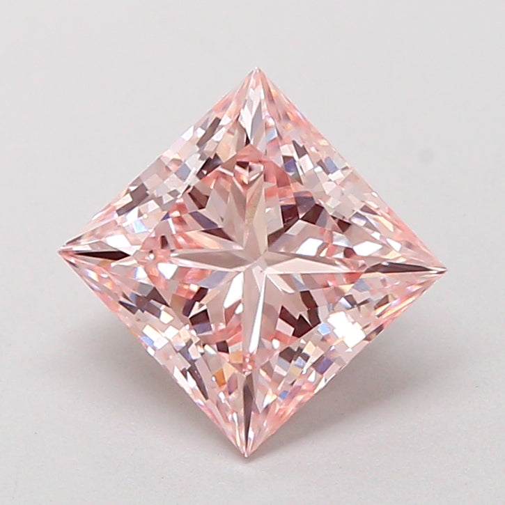 2.03 Carat Princess Cut Lab Grown Diamond VS1Fancy Pink