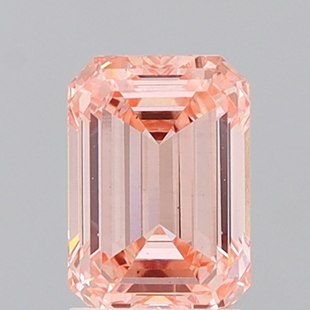 2.04 Carat Emerald Cut Lab Grown Diamond VS1Fancy Vivid Pink