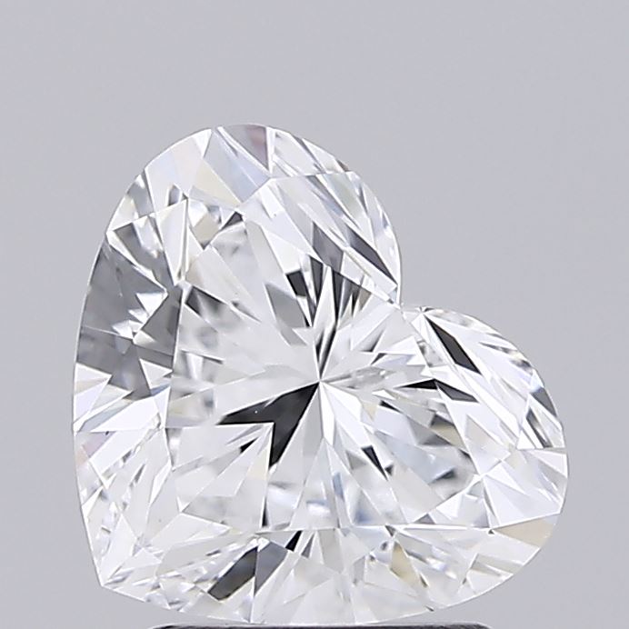 Diamant cultivé en laboratoire, taille cœur, 2,04 carats, VS1D