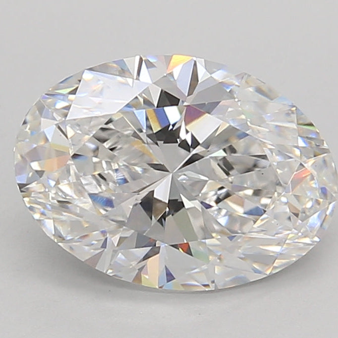 Diamante cultivado em laboratório com corte oval de 2,04 quilates VS1 E