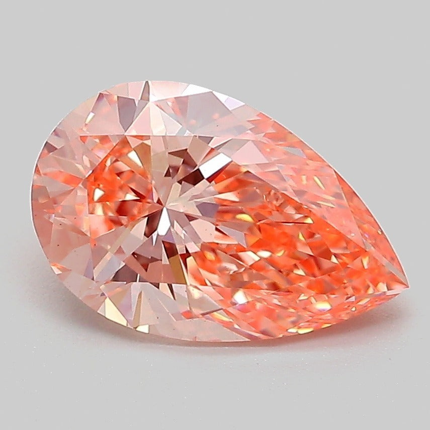 2,04 Karat Labordiamant im Birnenschliff VS1 Fancy Vivid Pink