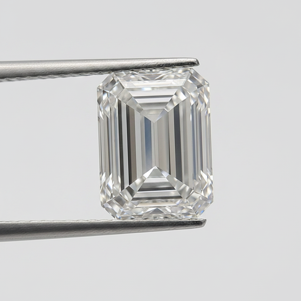Diamant cultivé en laboratoire taille émeraude de 2,05 carats, VVS1/F