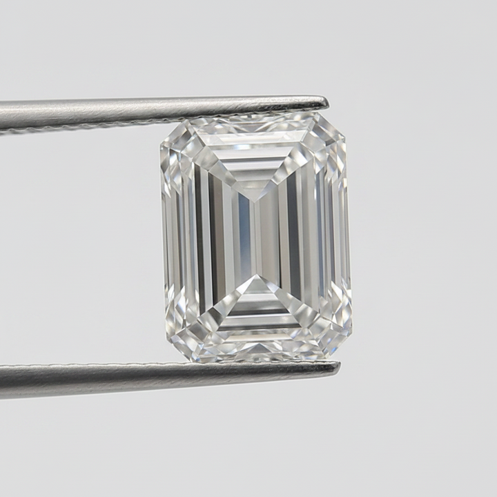 Diamant cultivé en laboratoire taille émeraude de 2,05 carats, VVS1/F