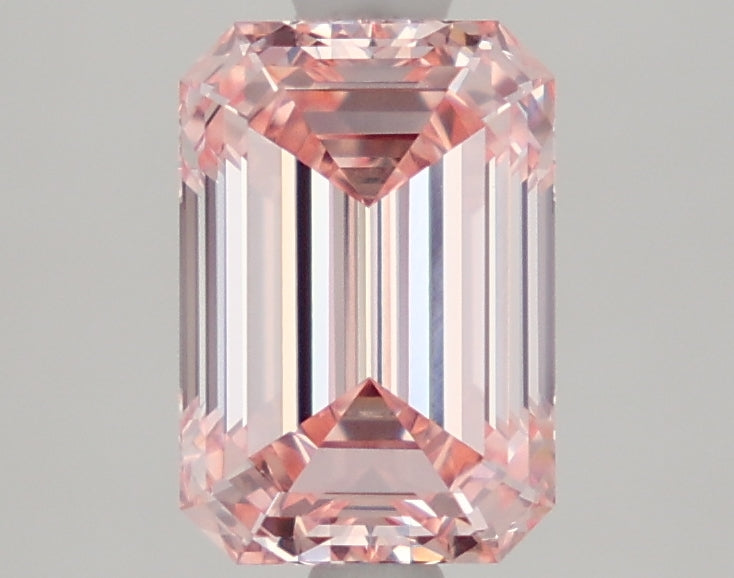 2.05 Carat Emerald Cut Lab Grown Diamond VVS2Fancy Intense Pink