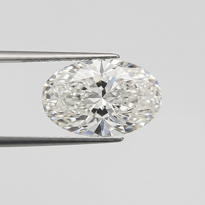 2,05 karaat ovaal geslepen laboratoriumdiamant, VVS2/H