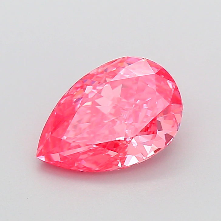 2.05 Carat Pear Cut Lab Grown Diamond VVS2Fancy Vivid Pink