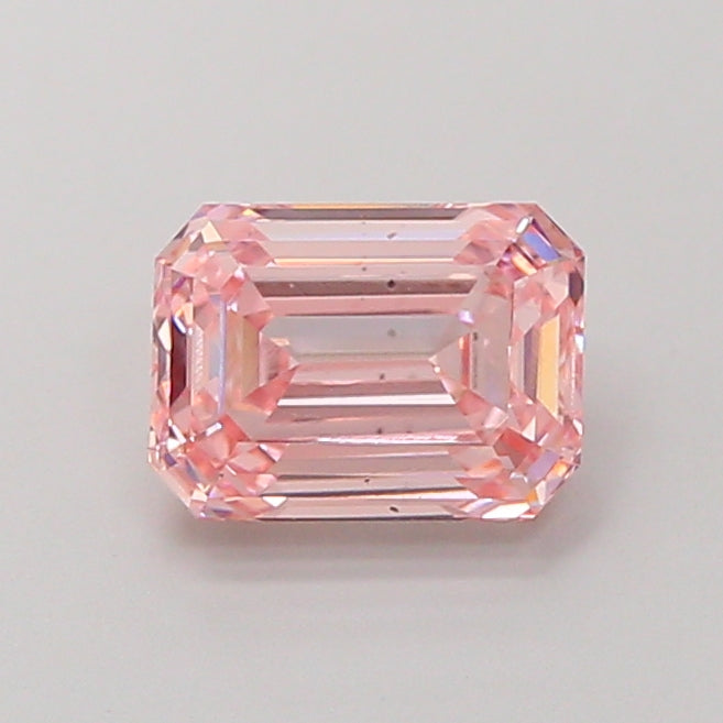 2.06 Carat Emerald Cut Lab Grown Diamond VS2Fancy Intense Pink