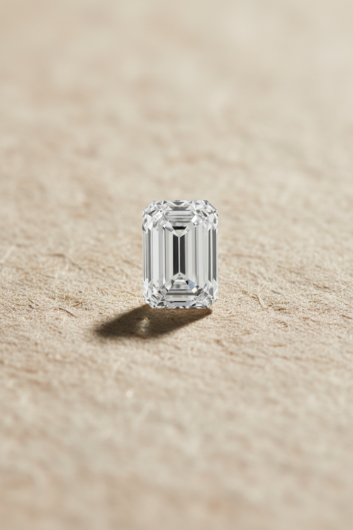 2,06 Karat im Smaragdschliff gezüchteter Diamant, VVS1/D