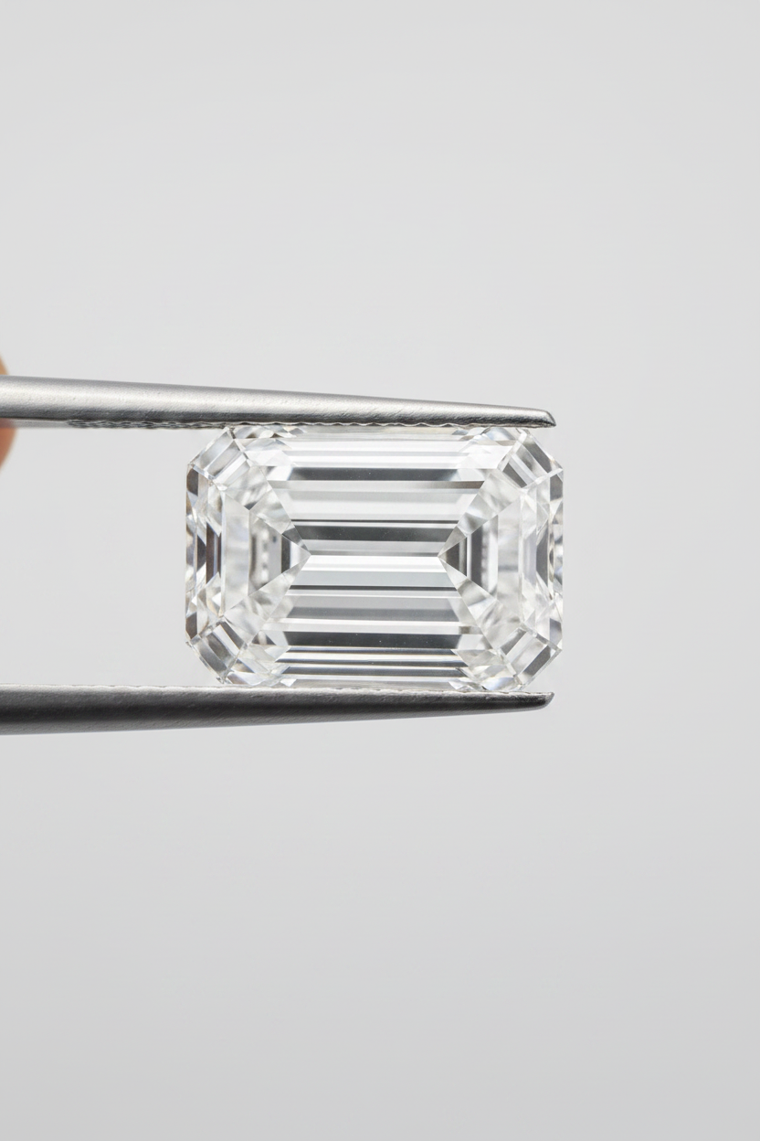 Diamant cultivé en laboratoire taille émeraude de 2,06 carats, VVS1/E