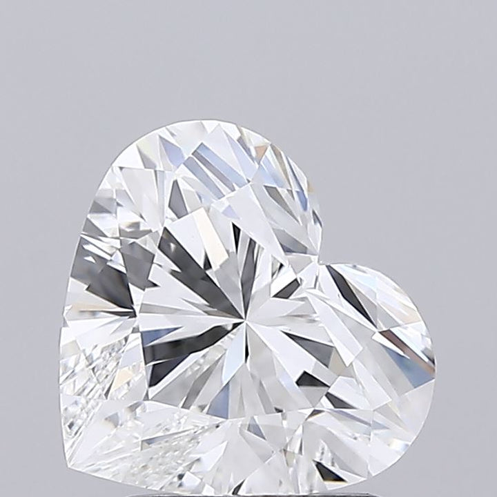 Diamant cultivé en laboratoire, taille cœur, 2,06 carats, VVS2E
