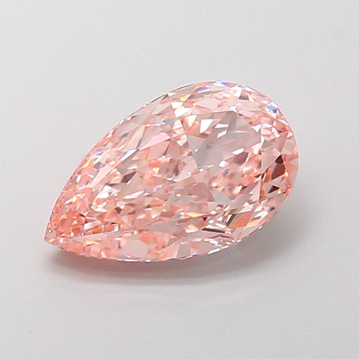 2.07 Carat Pear Cut Lab Grown Diamond VS1Fancy Intense Pink