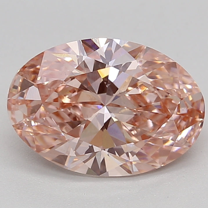 2.08 Carat Oval Cut Lab Grown Diamond VS1 FANCY VIVID PINK