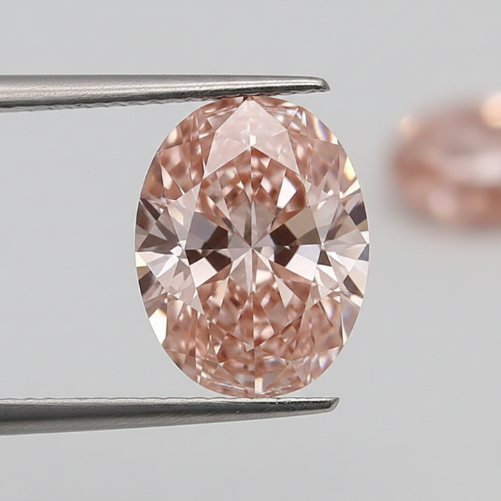 2.08 Carat Oval Cut Lab Grown Diamond, VS1/FANCY VIVID PINK