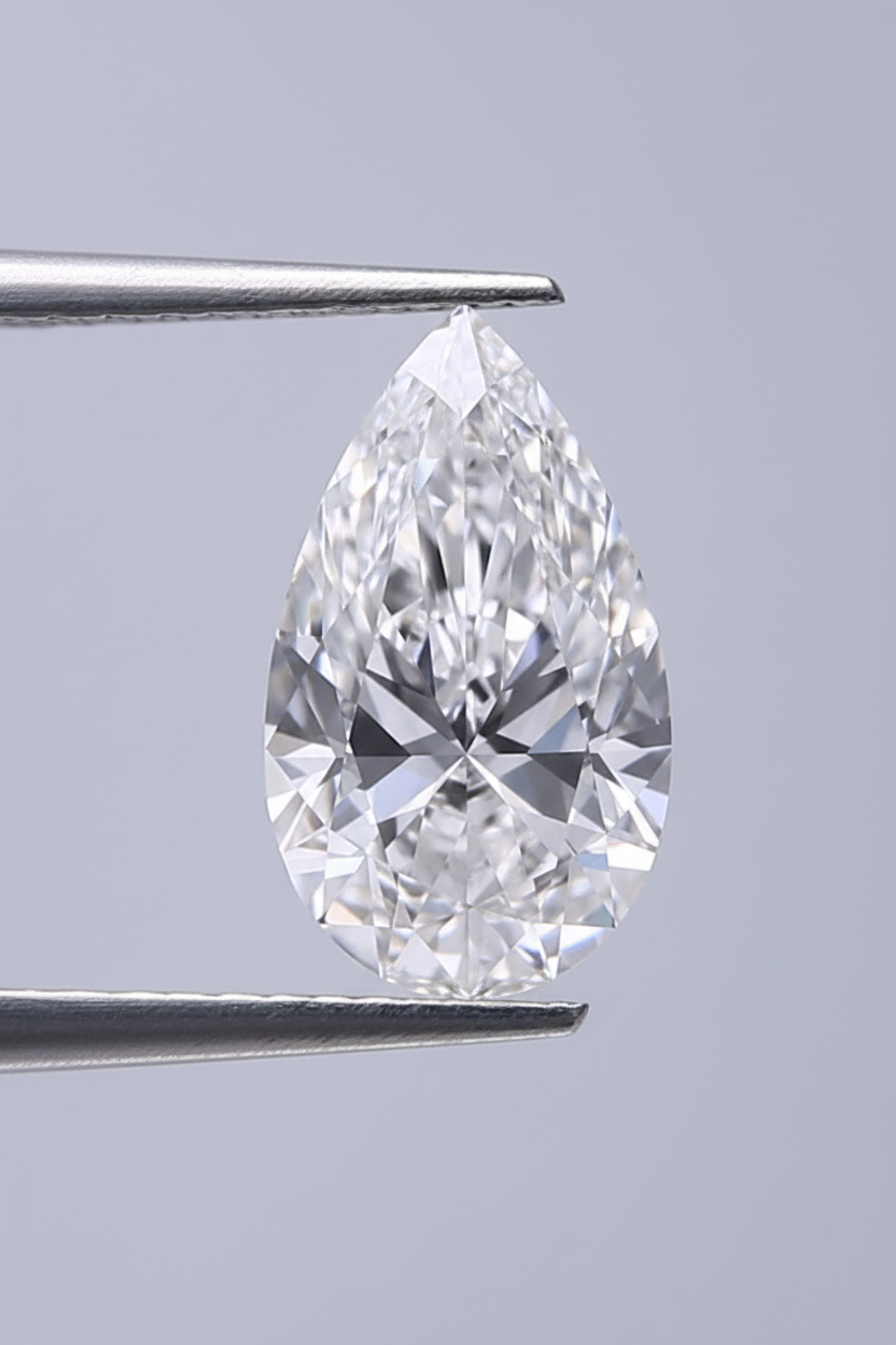 2.08 Carat D VVS2 Pear Shape CVD Lab Grown Diamond IGI Certified
