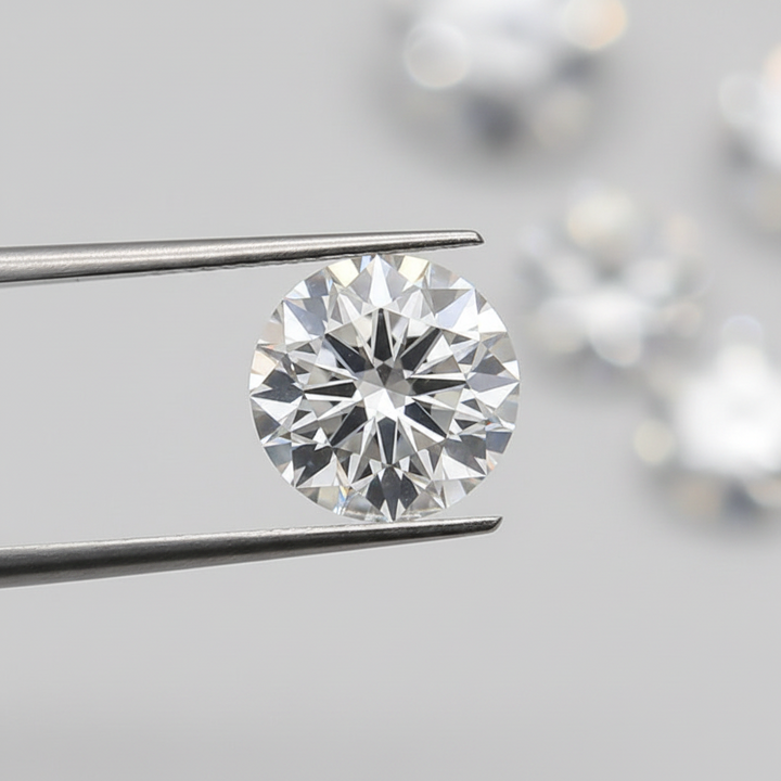 2,08 karaat ronde laboratorium-gegroeide diamant, SI1/D